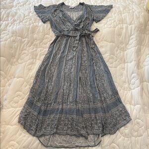 Knox Rose Blue Flutter Sleeve High-Low Sundress